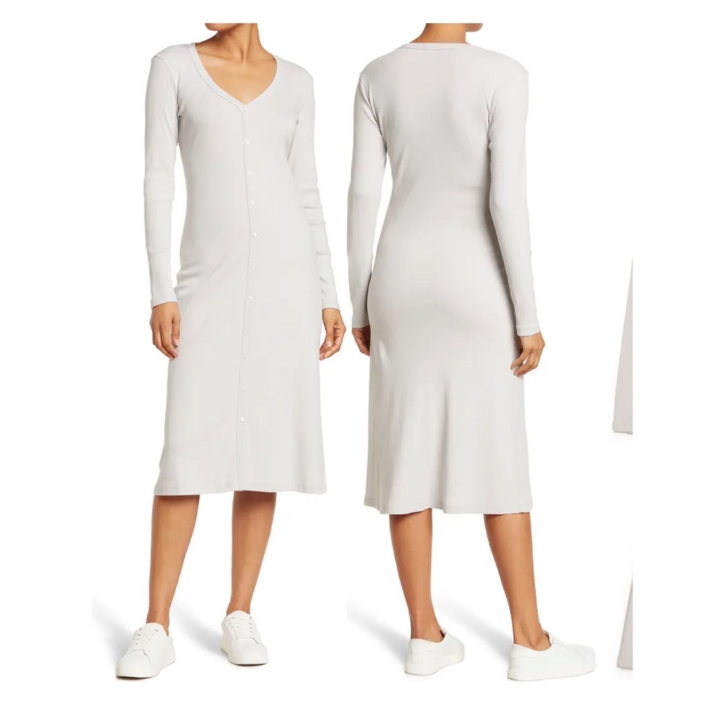 Ribbed Cardigan Dress,James Perse
